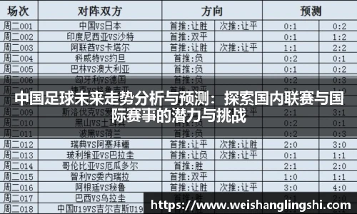 中国足球未来走势分析与预测：探索国内联赛与国际赛事的潜力与挑战